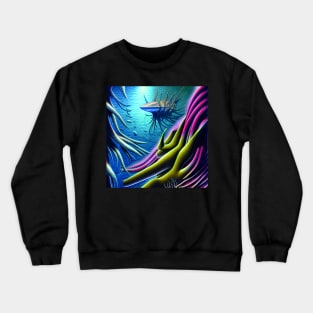 Digital Painting Of Deep Ocean Creature Crewneck Sweatshirt